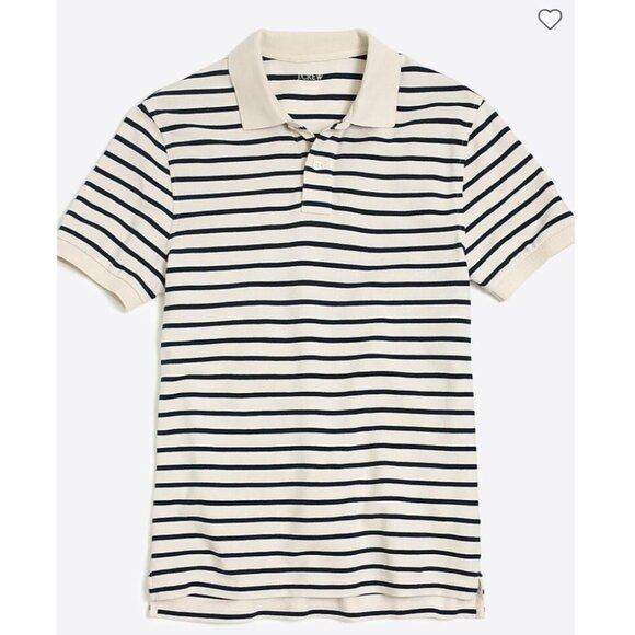J.Crew Men's Black & off white (cream) Deck-striped polo size L - Picture 13 of 16